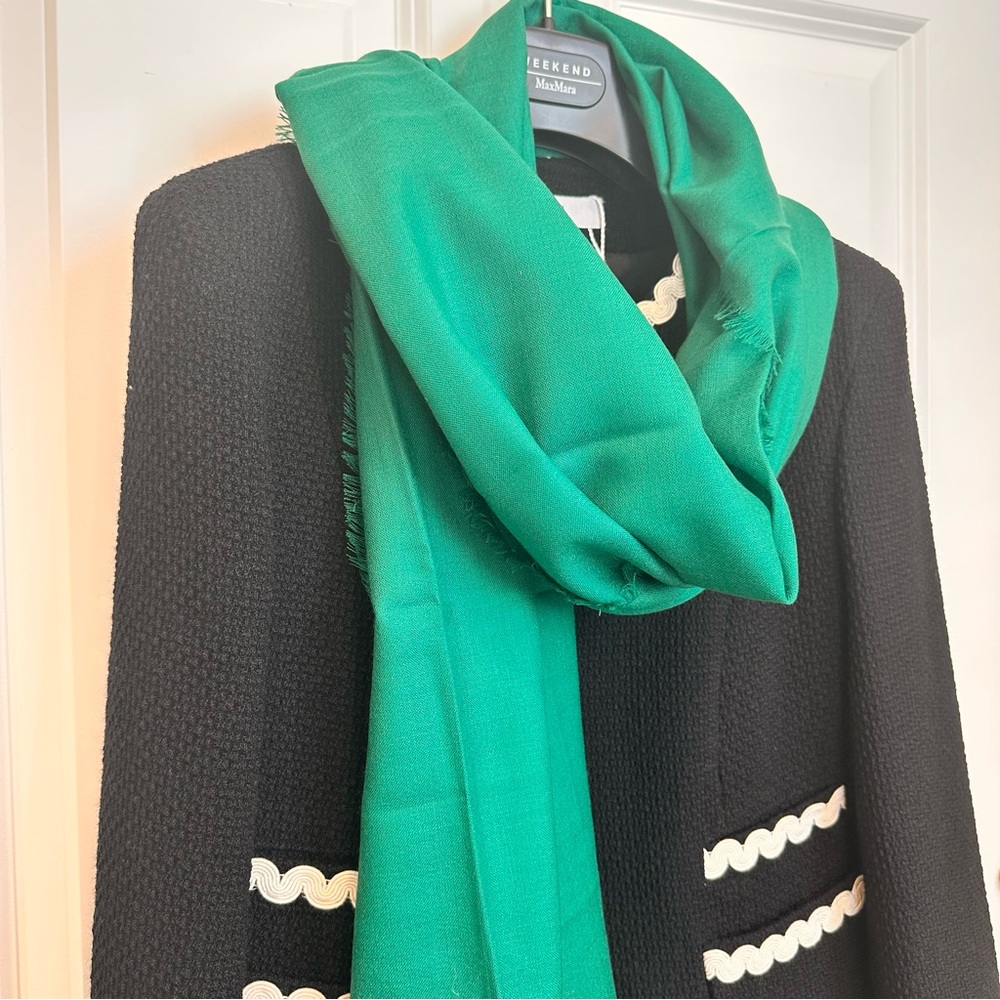 SOLD! Max&Co by Max Mara Label-cut 100% Wool Logo Scarf 🧣 Size: OS Fall/Winte - Picture 3 of 11